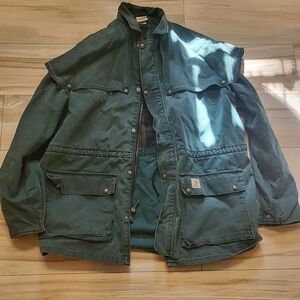 Vintage Carharrt Men's Green Jacket